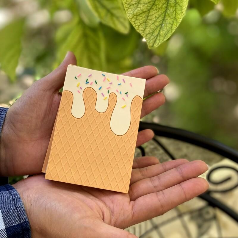دفترچه فانتزی طرح بستنی جلد سیلیکونی 100 برگ