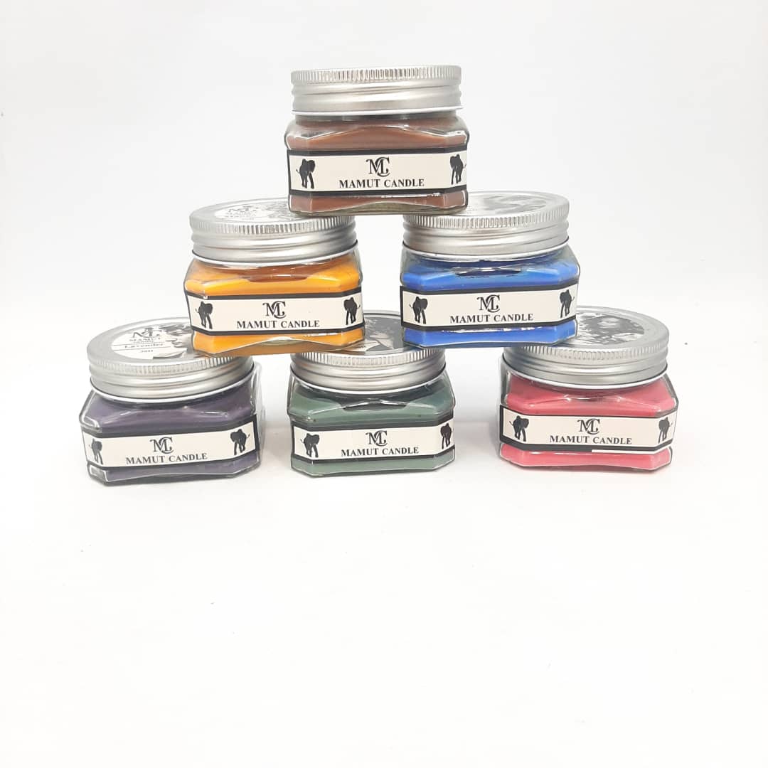 شمع شیشه مکعبی عطری مدل Mamut
