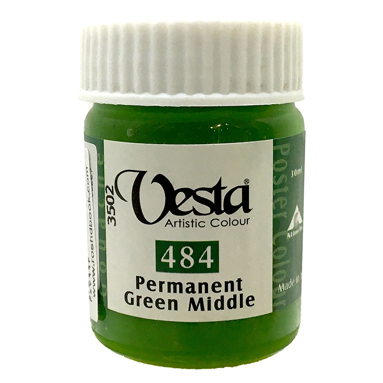 گواش تک رنگ وستا کد Permanent Green Middle 484