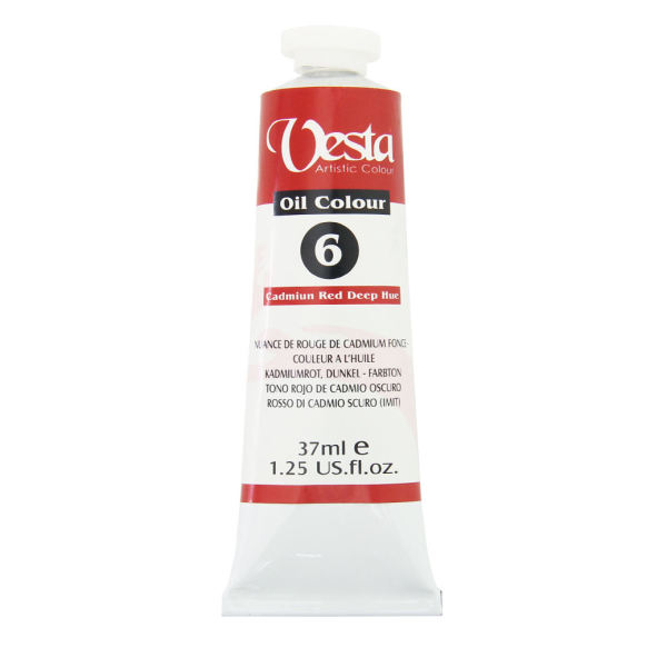 رنگ روغن وستا 37 میل کد6 cadmiun red deep hue